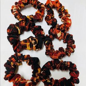 6 pcs skinny chiffon scrunchies